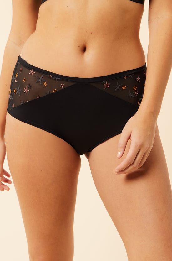 Shorty en tulle brod&eacute;;${refinementColor}