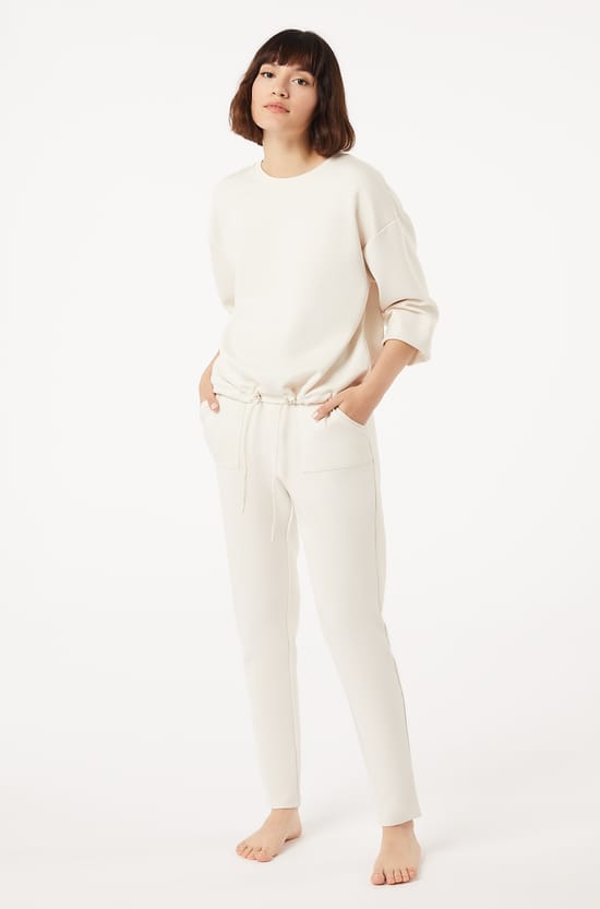 Top manches longues resserr&eacute; &agrave; la taille;${refinementColor}