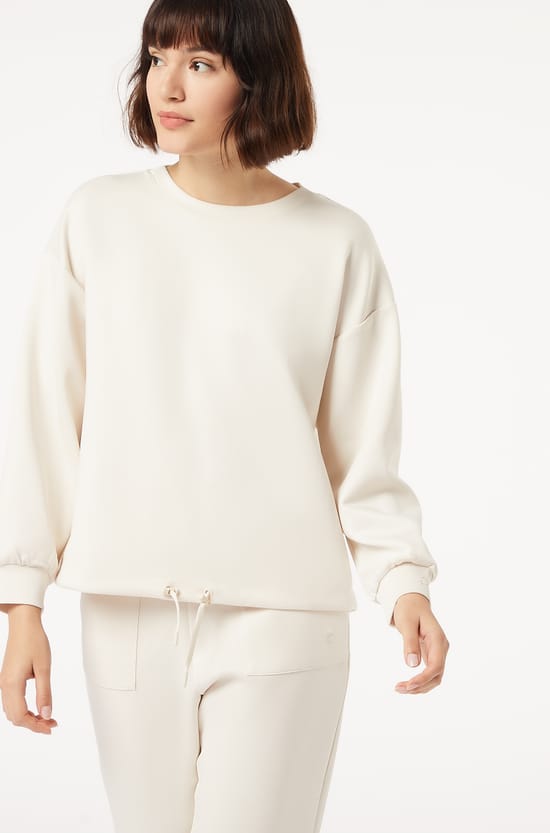 Top manches longues resserr&eacute; &agrave; la taille;${refinementColor}