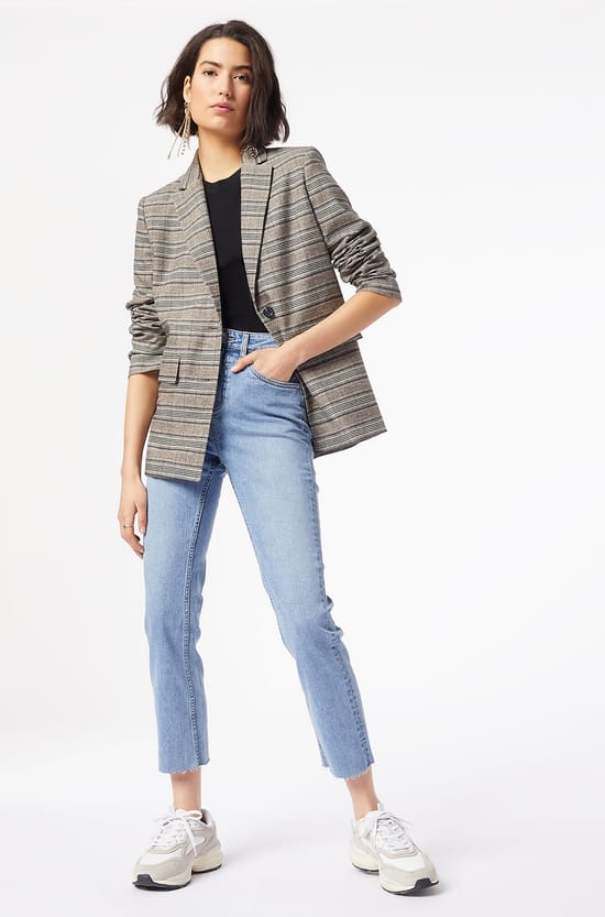 Veste blazer &agrave; rayures;${refinementColor}