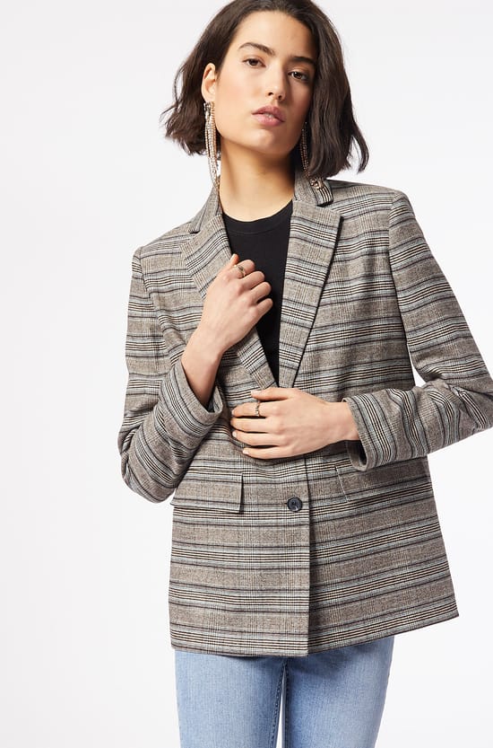 Veste blazer &agrave; rayures;${refinementColor}
