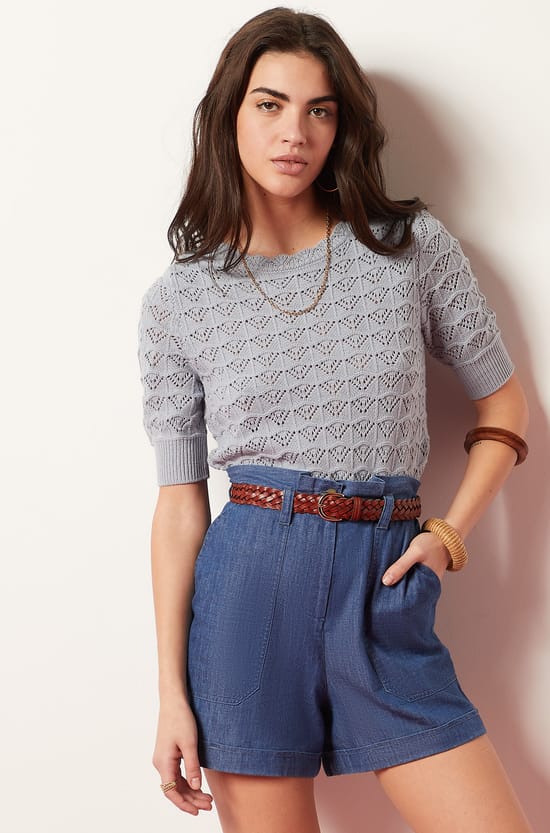 Pull en maille ajour&eacute;e;${refinementColor}