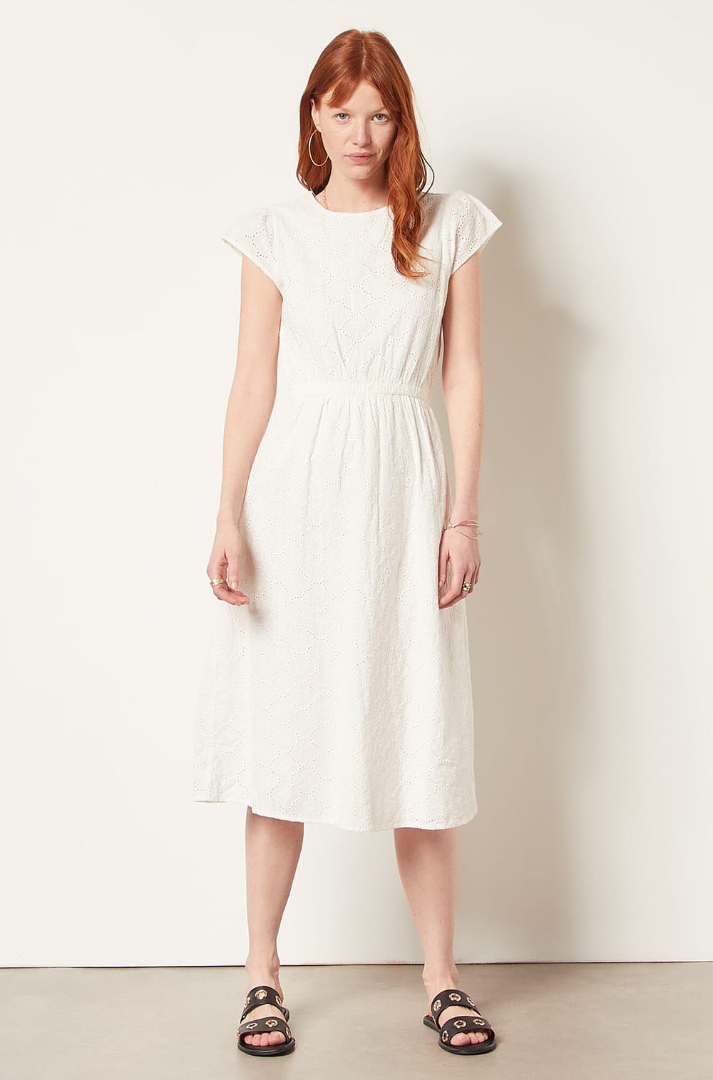 100 Cotton Long Dress CARLY ECRU ETAM