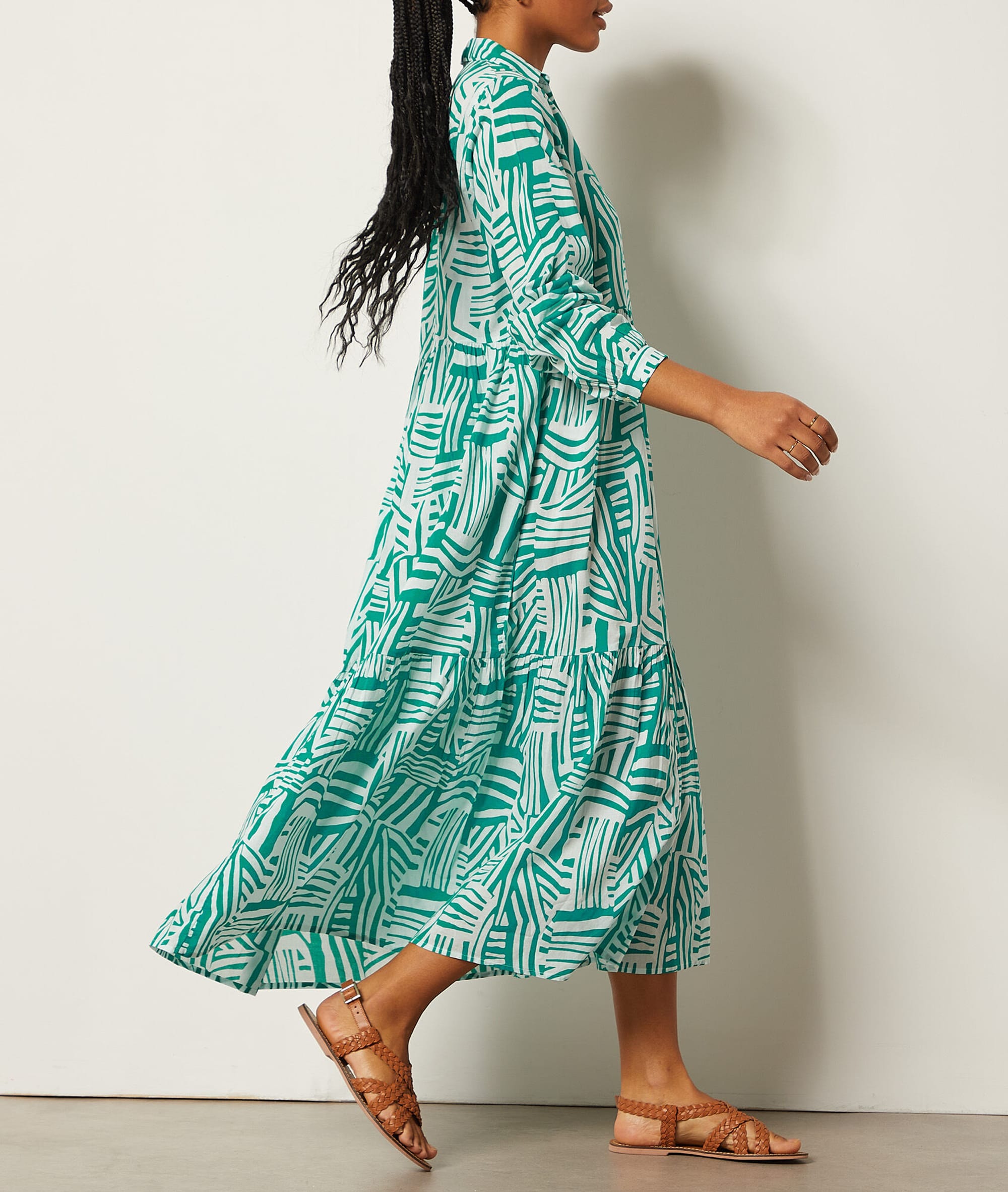 Robe longue imprimée 100 coton GABBO EMERAUDE ETAM