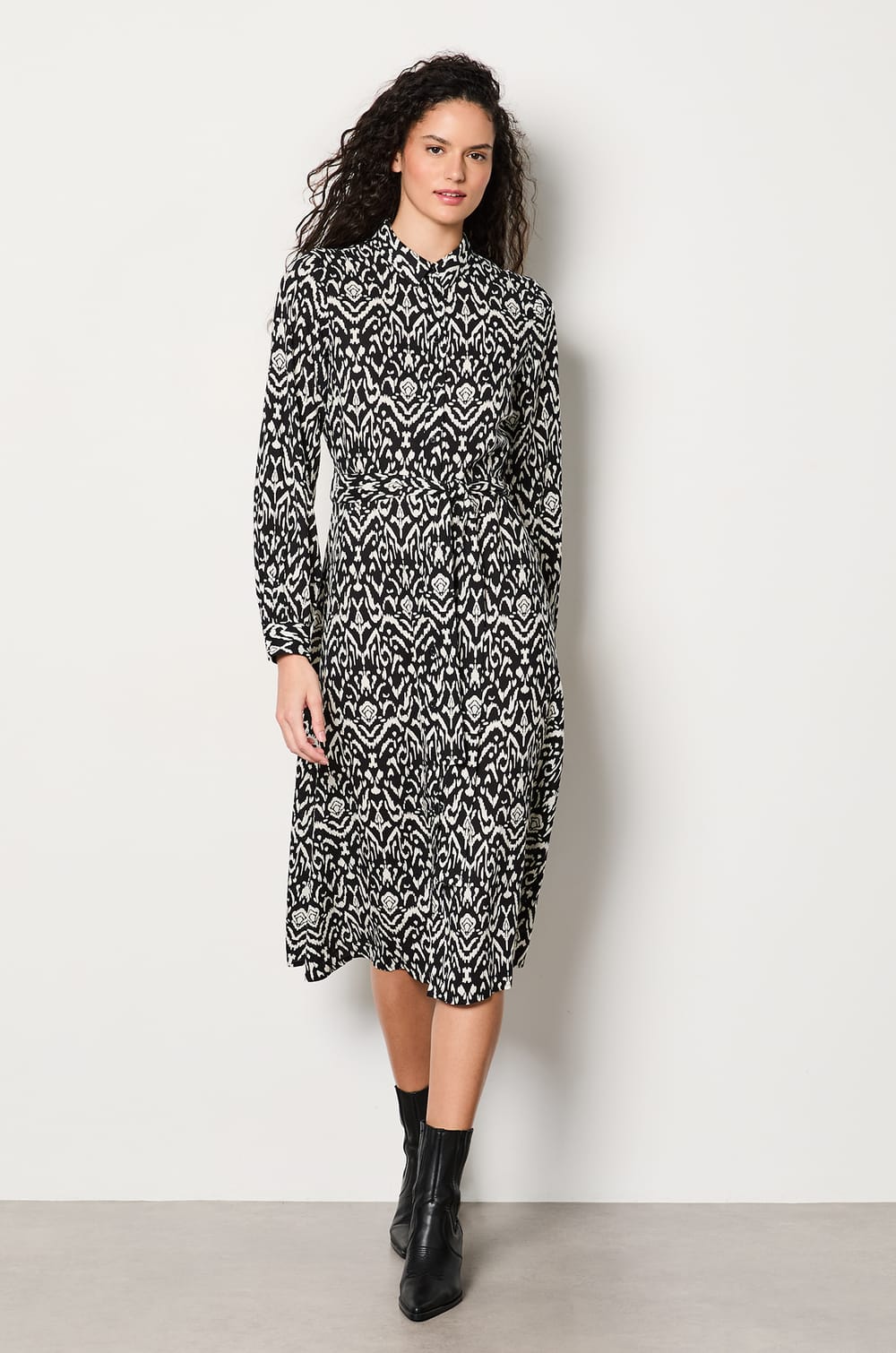 Belted Shirt Dress;${refinementColor}