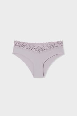 Hipstery V-shape z mikrofibry i koronki;${refinementColor}