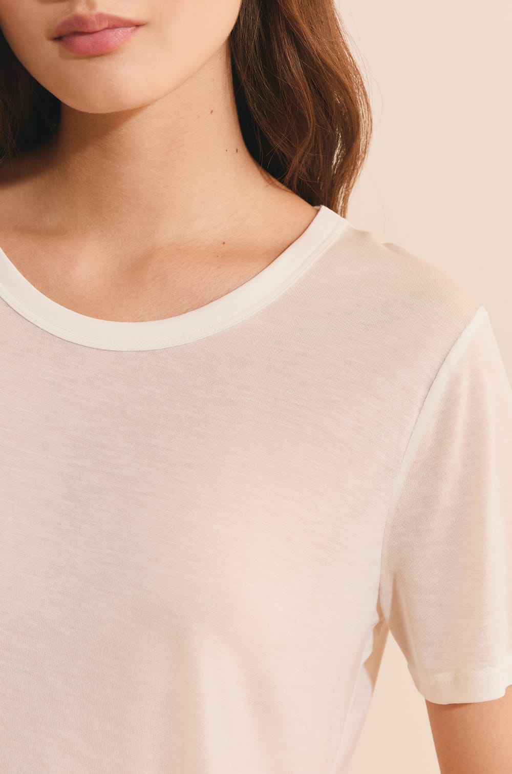 T-shirt col rond manches courtes;${refinementColor}