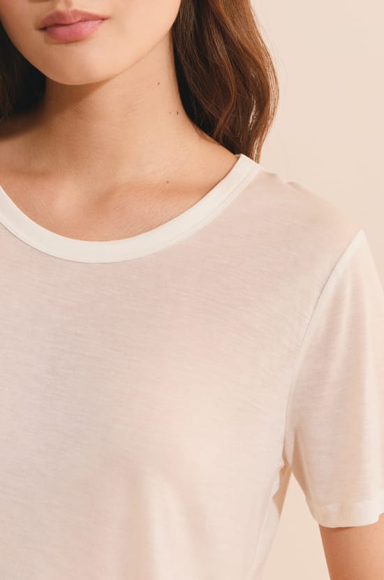 T-shirt col rond manches courtes;${refinementColor}