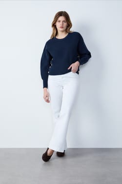 Sweater with Horn-Effect Buttons;${refinementColor}