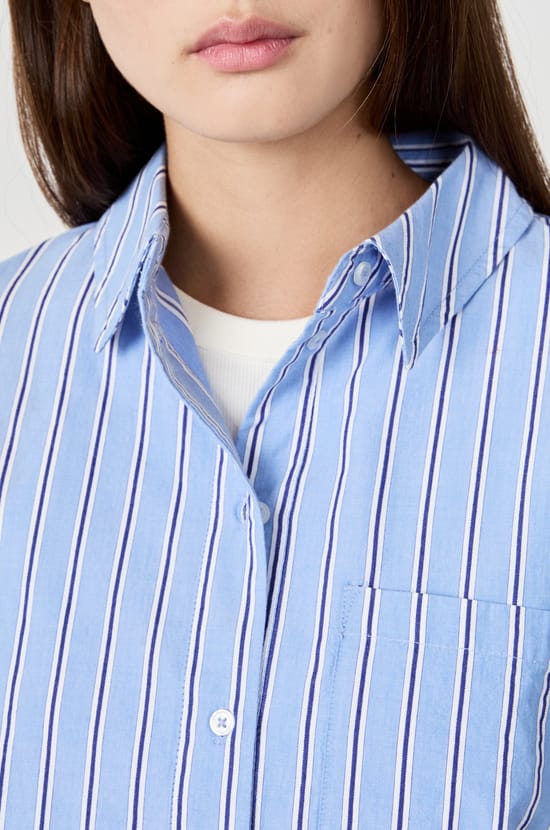 Chemise à rayures en coton;${refinementColor}