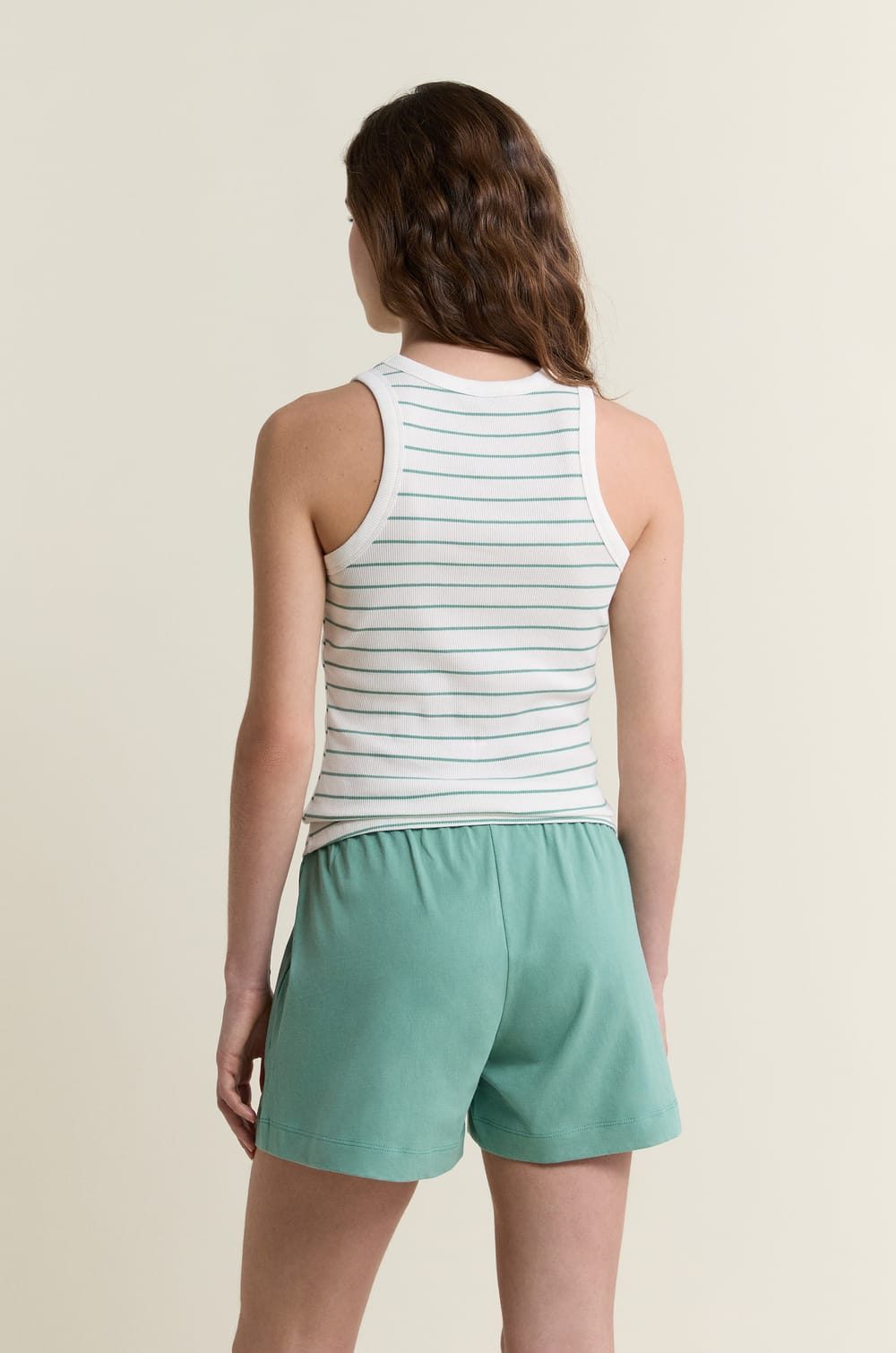 D&eacute;bardeur de pyjama col rond avec coton;${refinementColor}