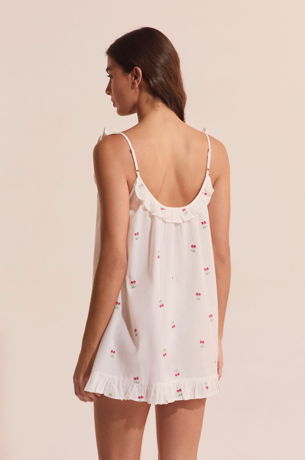 Nuisette courte en coton &agrave; motifs cerises;${refinementColor}