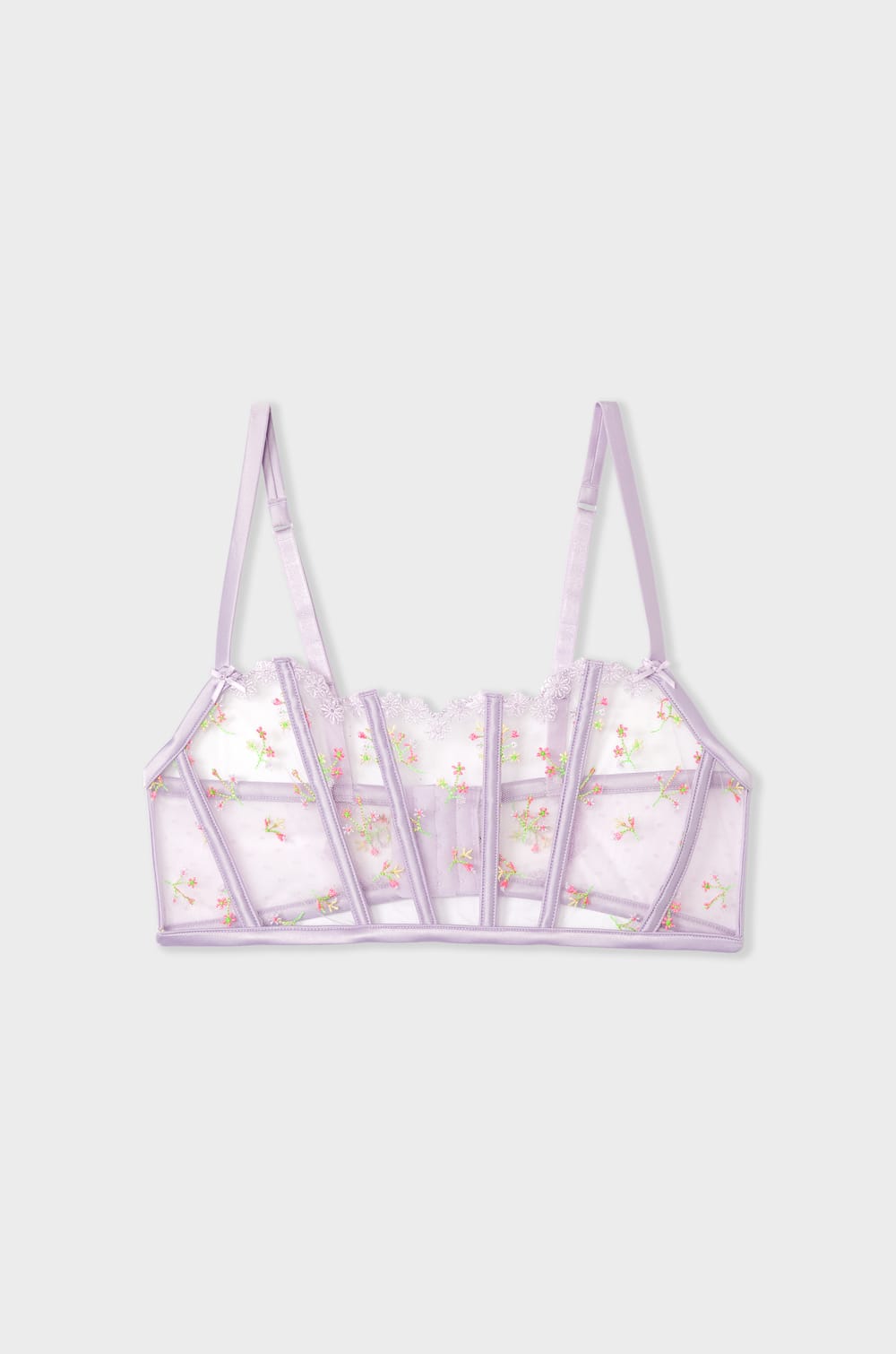 Strapless Bra with Embroidery;${refinementColor}