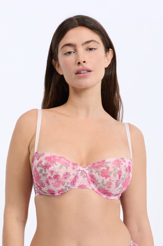 Bra N.9 - Lace Balconette with Flowers;${refinementColor}