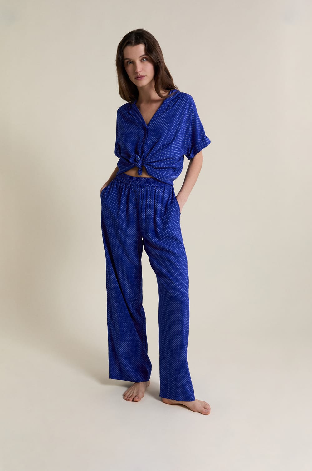 Pantalon de pyjama &agrave; pois;${refinementColor}