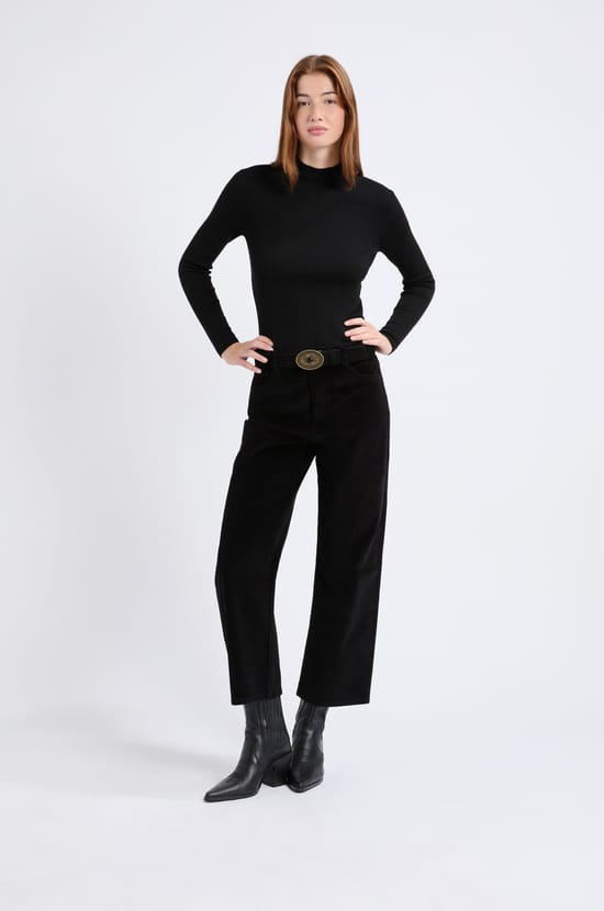 Long-sleeved high neck sweater with wool;${refinementColor}