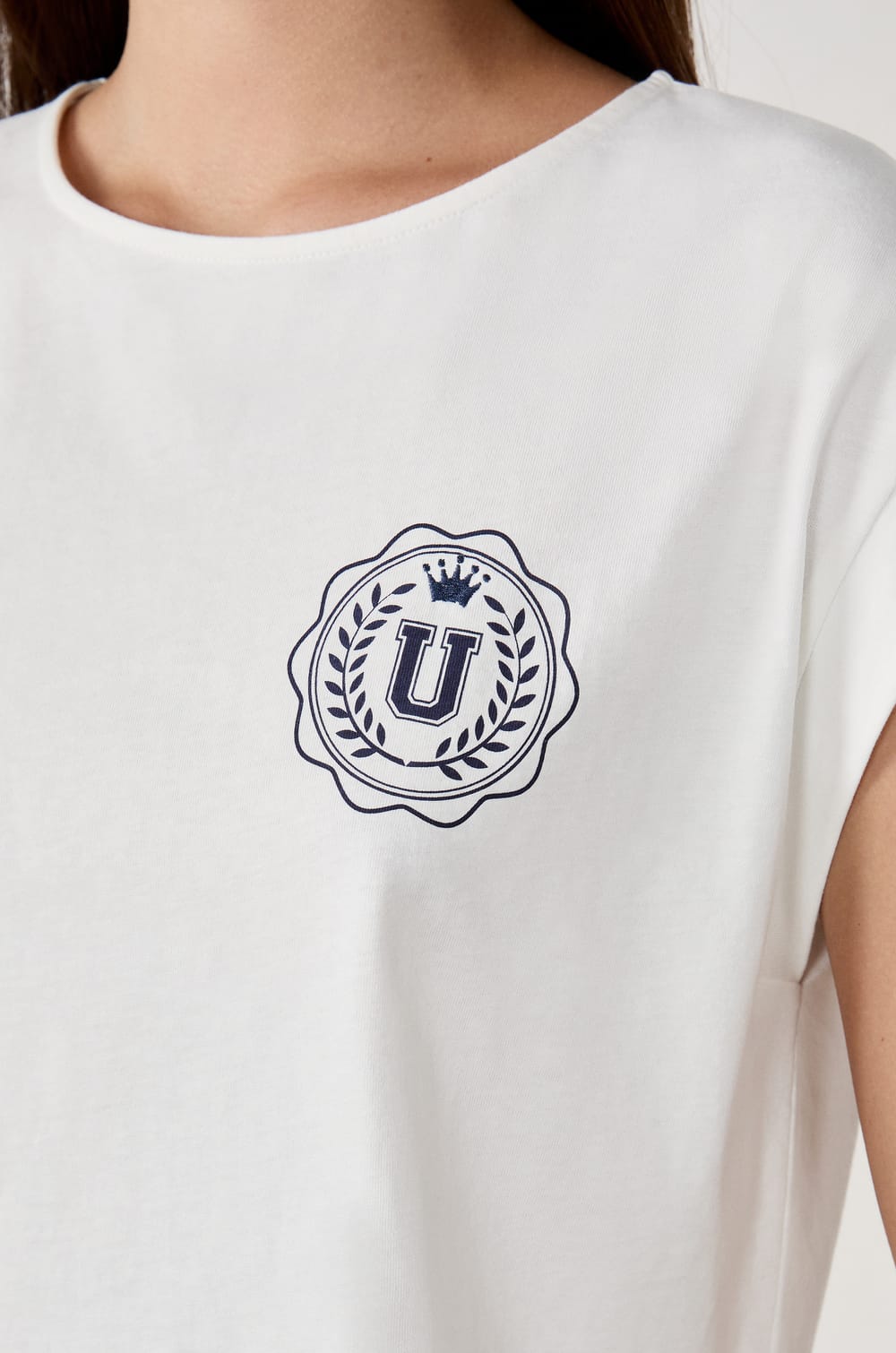 Cotton T-shirt with print;${refinementColor}