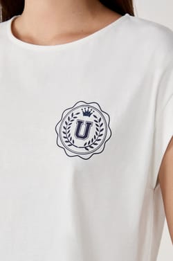 Cotton T-shirt with print;${refinementColor}