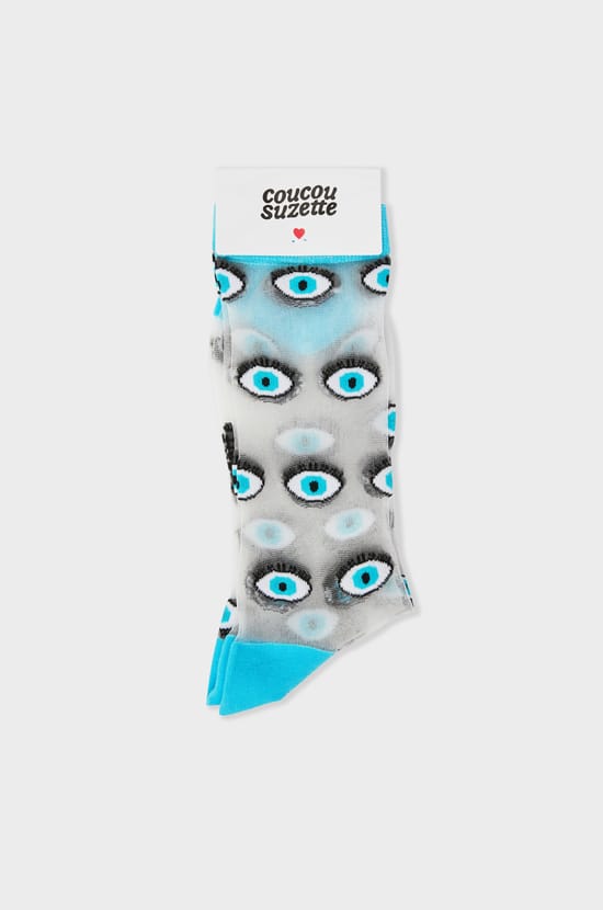 Chaussettes transparentes à motifs yeux Coucou Suzette;${refinementColor}