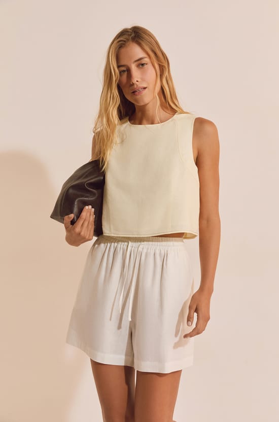 Short &eacute;lastiqu&eacute; avec lin;${refinementColor}