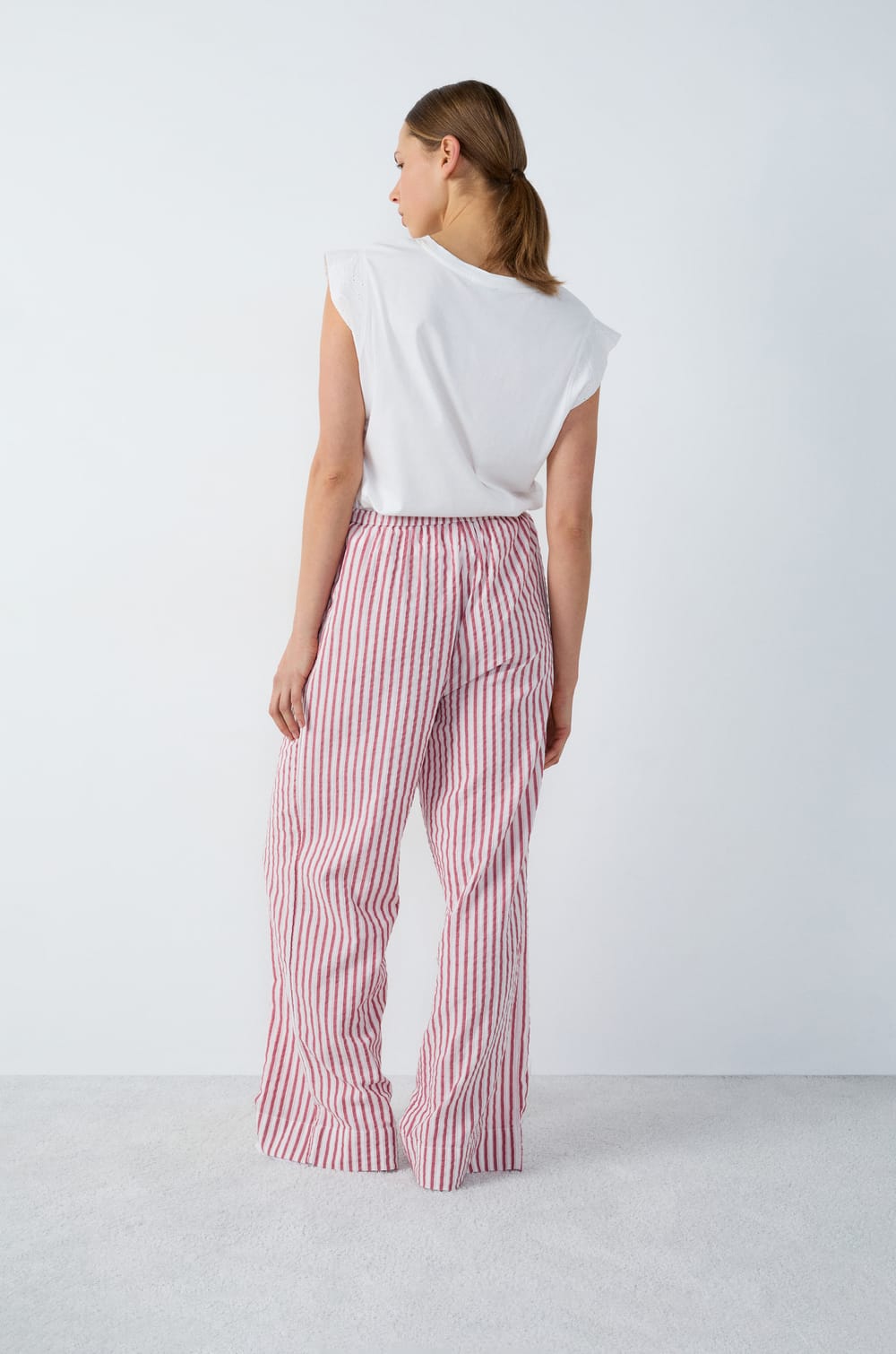 Striped Cotton Pyjama Bottoms;${refinementColor}