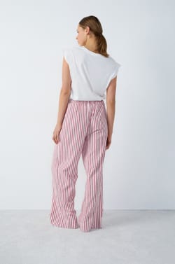 Striped Cotton Pyjama Bottoms;${refinementColor}