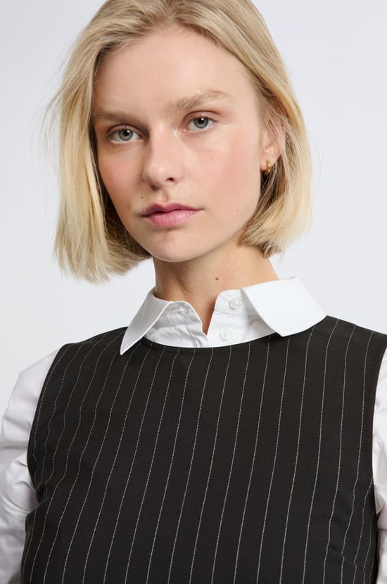 Short Striped Dress;${refinementColor}