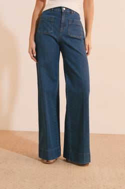 Jean flare &agrave; poches avant;${refinementColor}