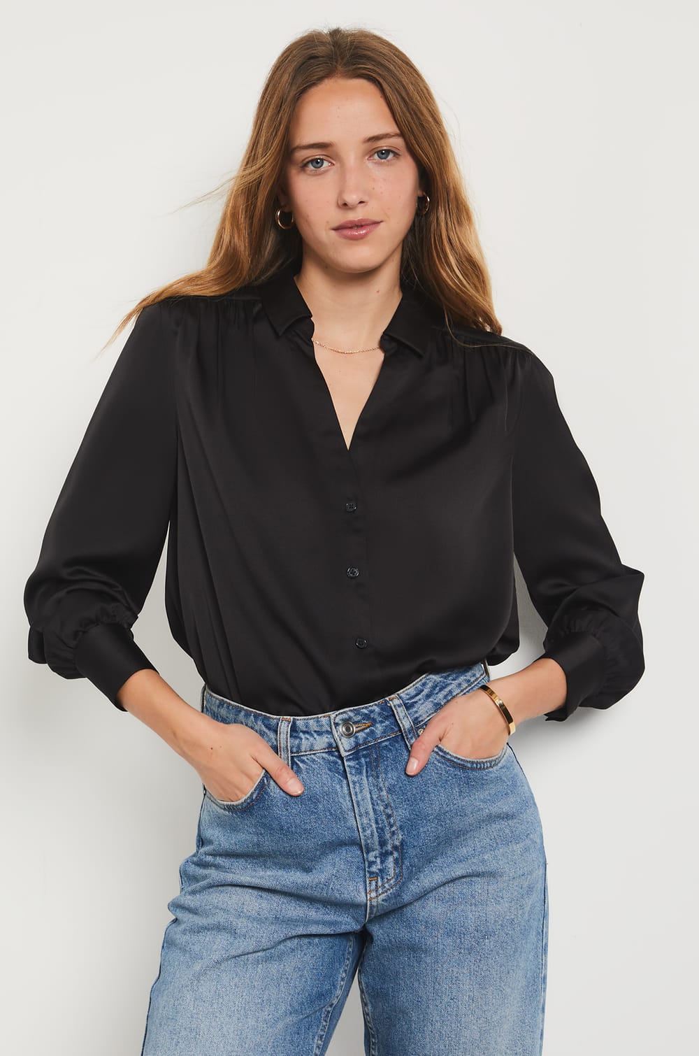 Satin Shirt;${refinementColor}