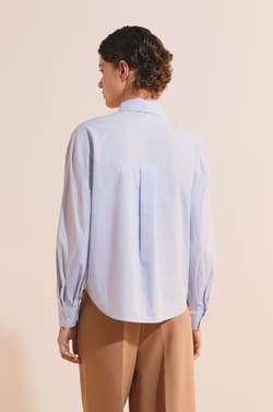 Chemise &agrave; rayures avec coton et noeuds;${refinementColor}