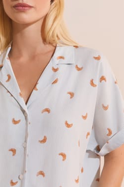Chemise de pyjama &agrave; motifs croissants;${refinementColor}