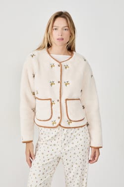 Veste avec broderies fleurs;${refinementColor}