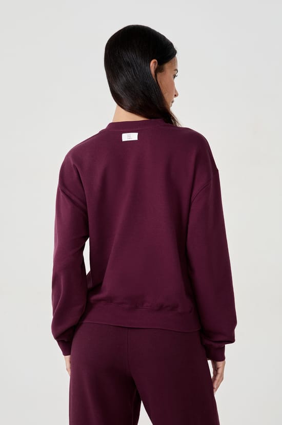 Sweatshirt col rond en coton;${refinementColor}