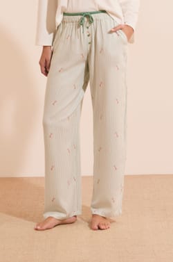 Pantalon de pyjama &agrave; rayures avec motifs chiens;${refinementColor}