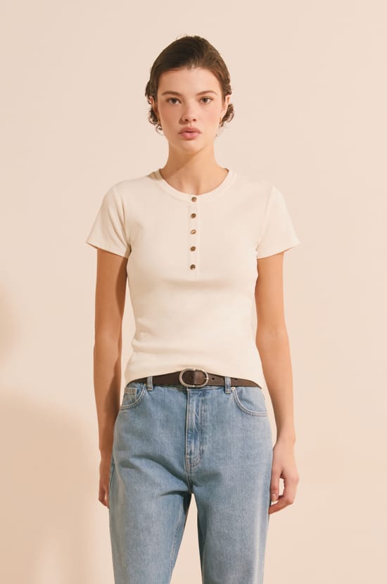 T-shirt manches courtes en coton;${refinementColor}