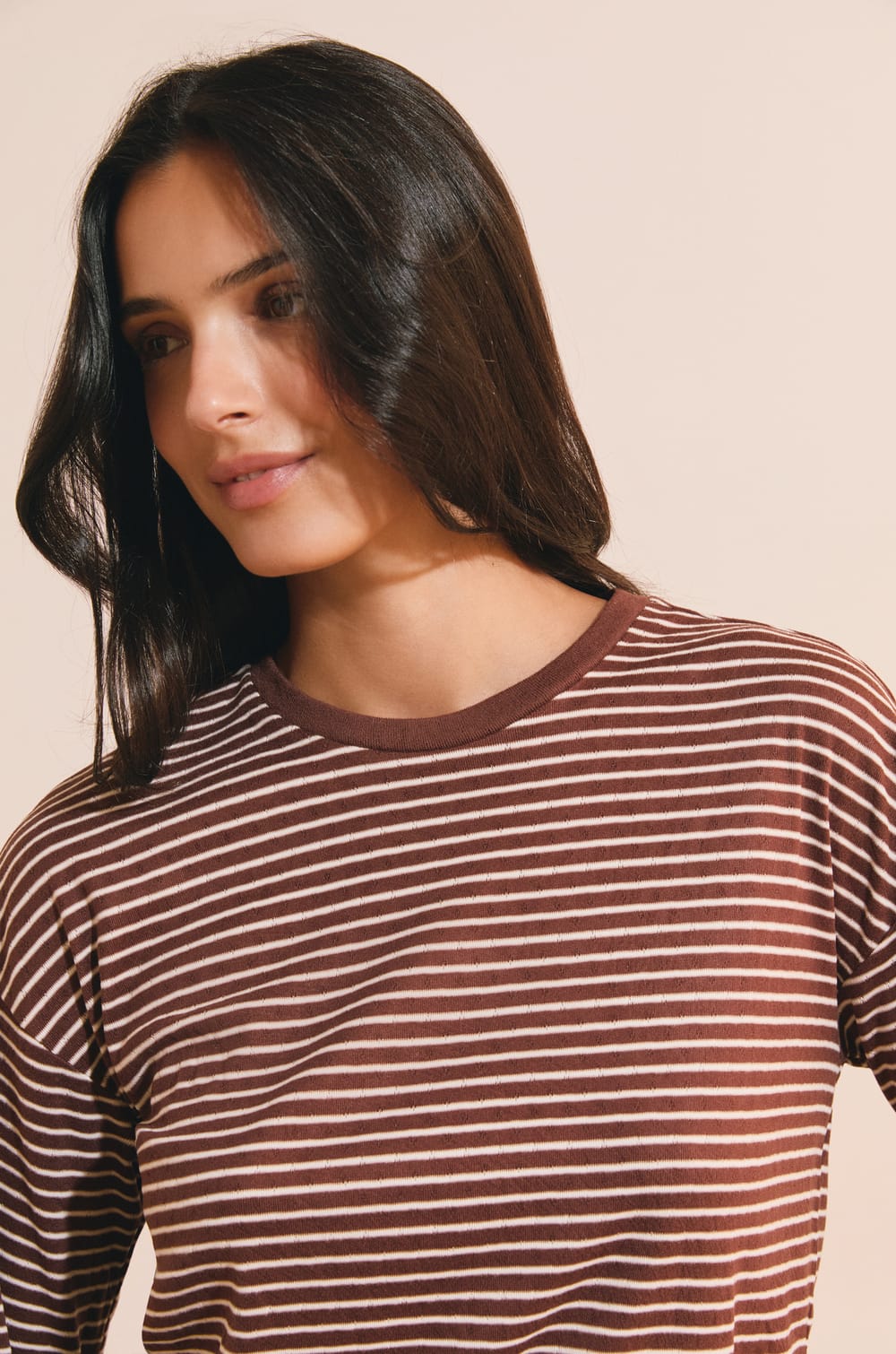 Sweatshirt de pyjama &agrave; rayures;${refinementColor}