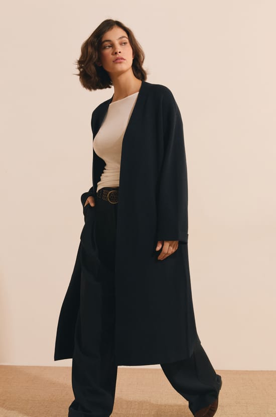 Manteau long fluide;${refinementColor}