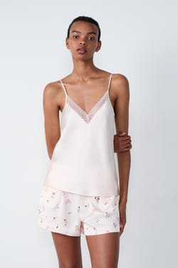 3-Piece Patterned Satin Pajamas;${refinementColor}