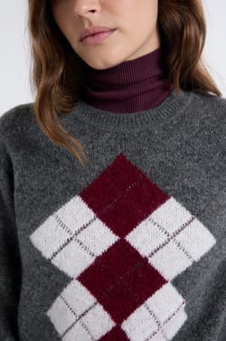 Pull col rond &agrave; motifs;${refinementColor}