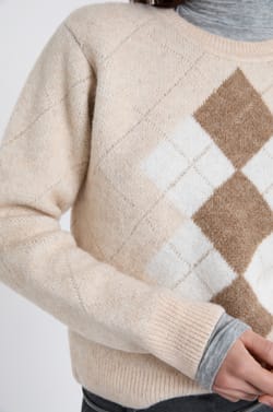 Pull col rond à motifs;${refinementColor}