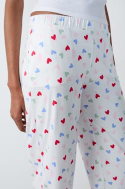 Pantalon de pyjama en coton à cœurs;${refinementColor}