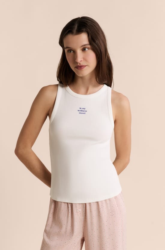 Cotton Pyjama Tank Top;${refinementColor}