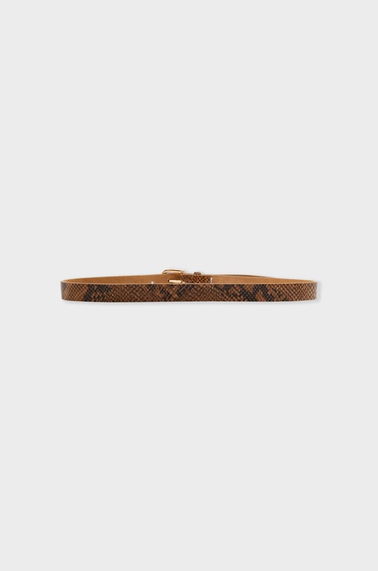 Printed leather belt;${refinementColor}