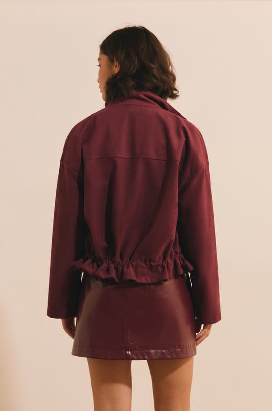 Veste saharienne courte effet su&eacute;dine;${refinementColor}