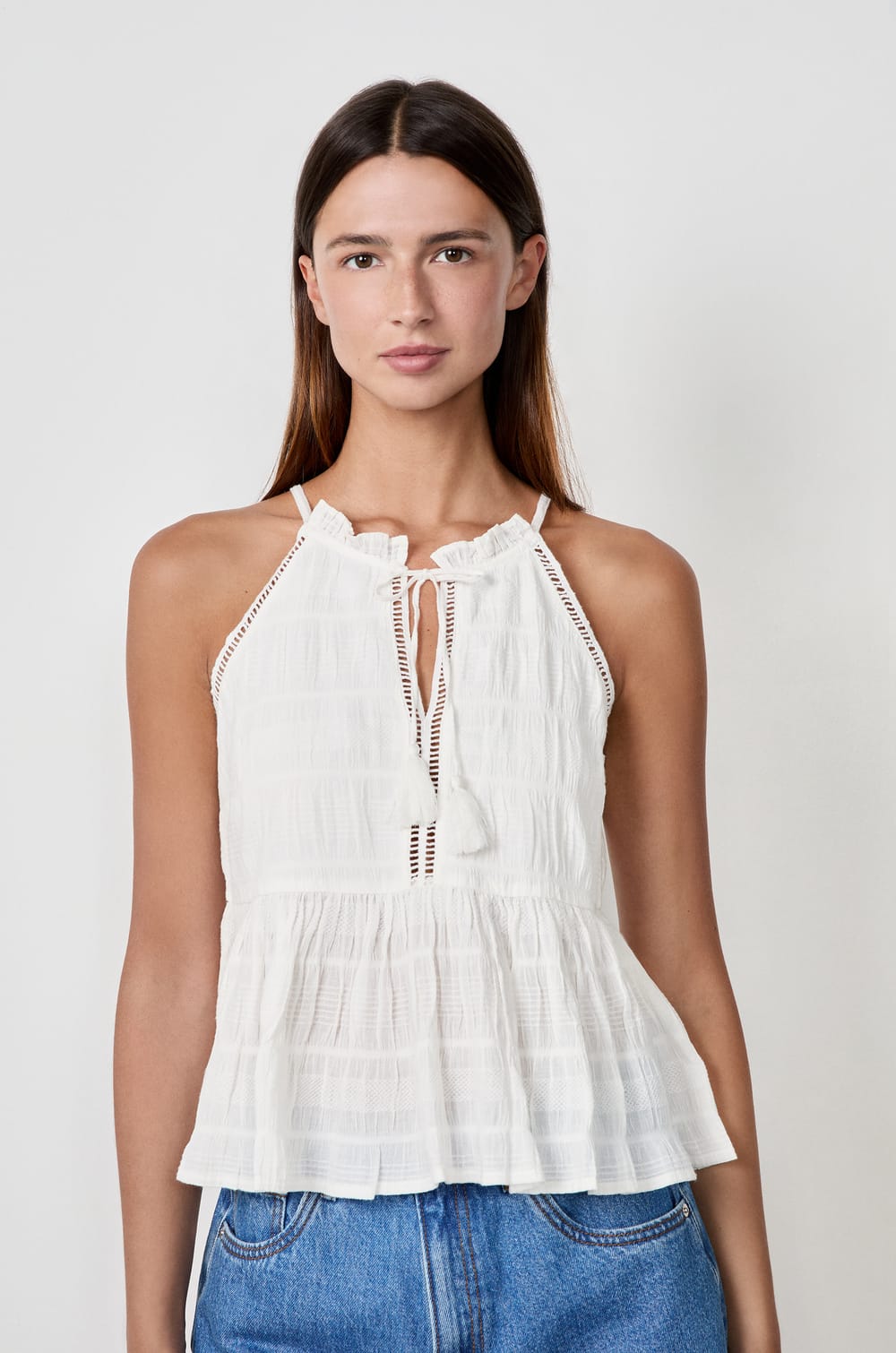 Embroidered Tank Top;${refinementColor}