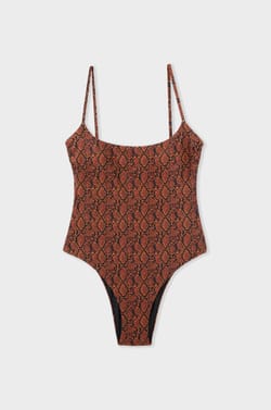 Maillot de bain 1 pi&egrave;ce &agrave; imprim&eacute; python et d&eacute;tail bijou;${refinementColor}