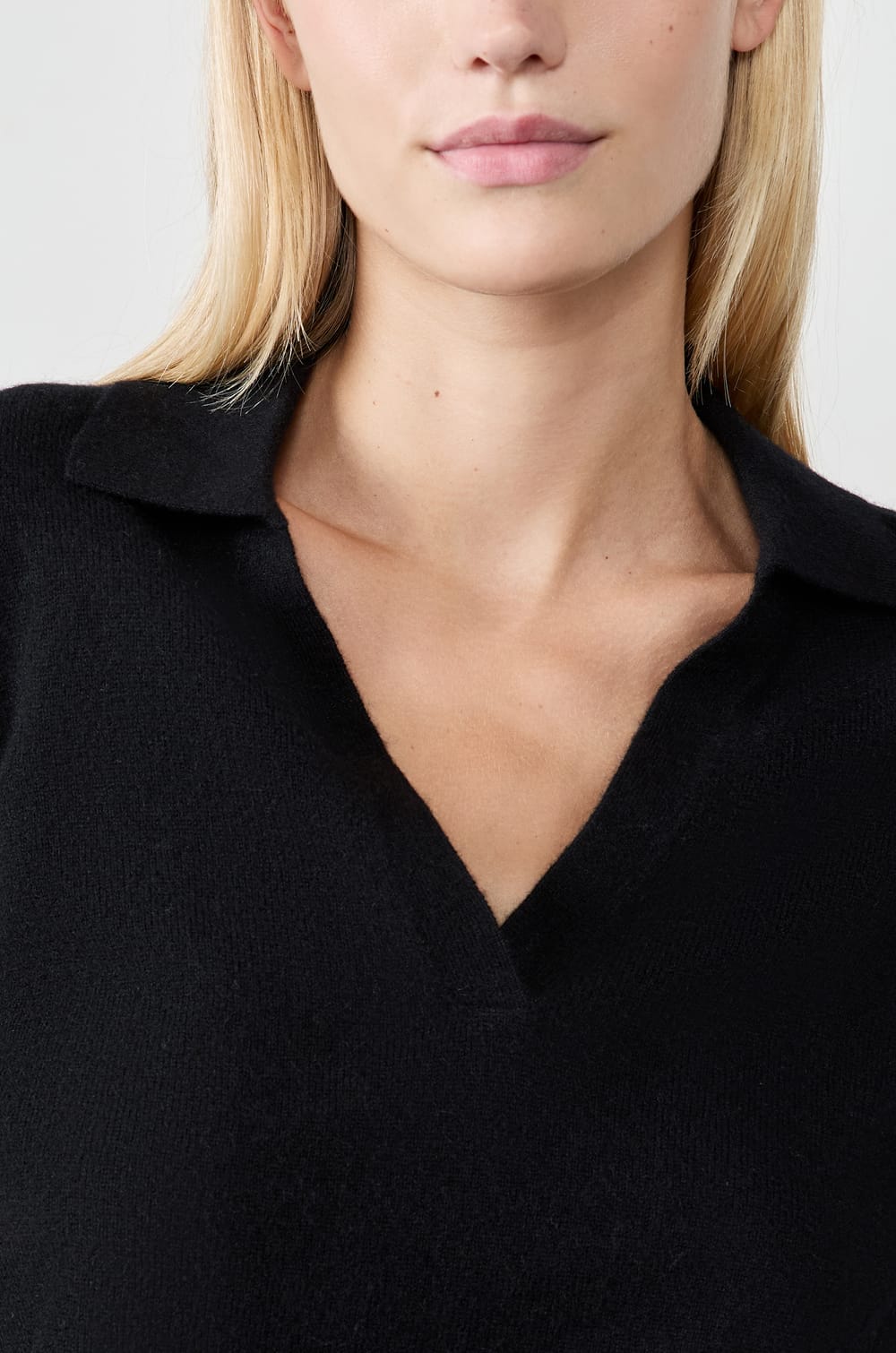 Pull col polo en cachemire;${refinementColor}