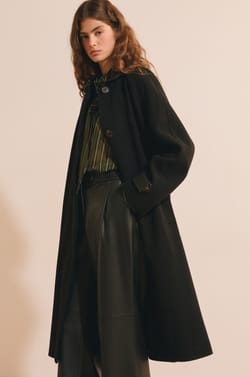 Manteau long droit avec boutons;${refinementColor}