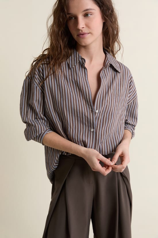 Chemise &agrave; rayures;${refinementColor}