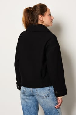 Short Buttoned Peacoat;${refinementColor}